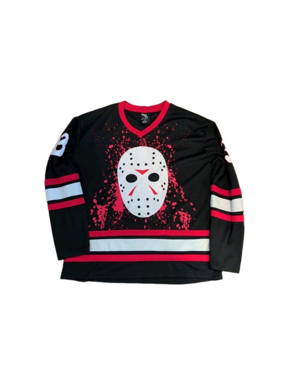 Friday The 13th Jersey Shirt Mens XL Black Red Jason Voorhees Hockey Costume